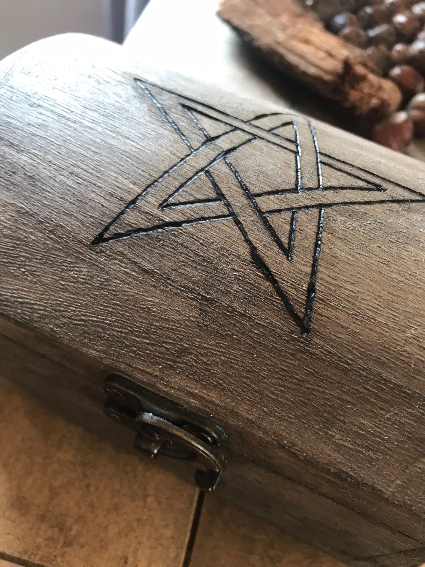 17th Century superstition and witchcraft kit in wooded box.