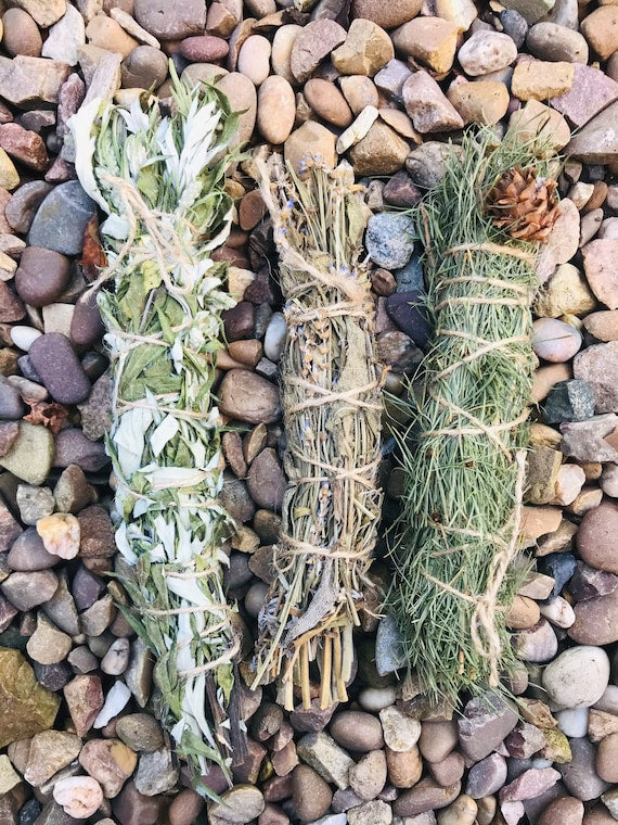 Smudge sticks pack of 3 Mugwort, Sage and Larch